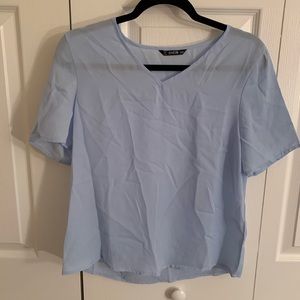 Light blue polyester blouse